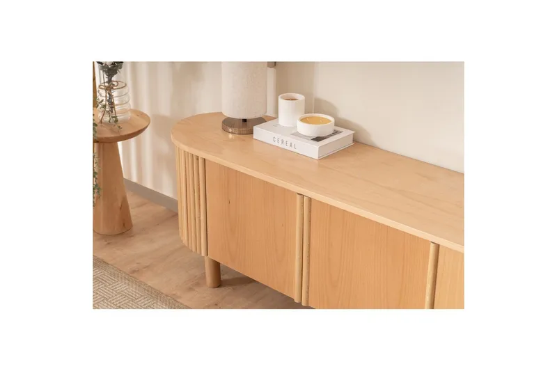 TV-bord Karela Bøk - Lysfarget tre - Møbler - Mediamøbel & tv møbel - TV-benk & mediabenk