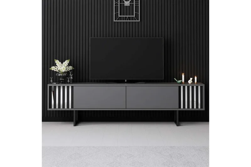 TV-bord Krom Linje Antrasitt / Svart - Antrasitt / Svart - Møbler - Mediamøbel & tv møbel - TV-benk & mediabenk