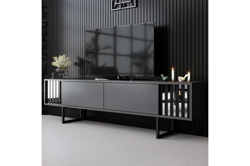 TV-bord Krom Linje Antrasitt / Svart - Antrasitt / Svart - Møbler - Mediamøbel & tv møbel - TV-benk & mediabenk