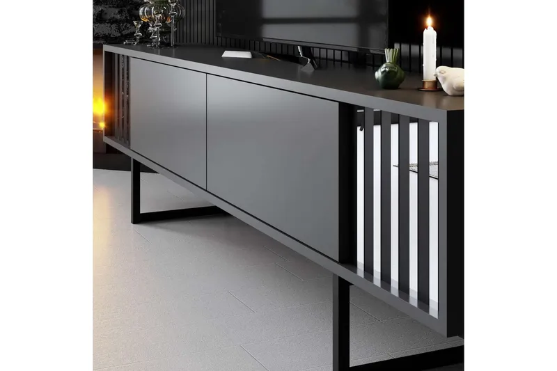 TV-bord Krom Linje Antrasitt / Svart - Antrasitt / Svart - Møbler - Mediamøbel & tv møbel - TV-benk & mediabenk