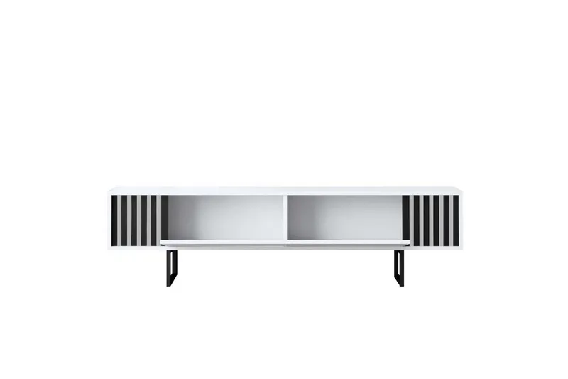 TV-bord Krom Linje Hvit / Svart - Hvit / Svart - Møbler - Mediamøbel & tv møbel - TV-benk & mediabenk
