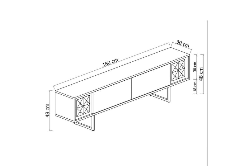 TV-bord Krom Linje Hvit / Svart - Hvit / Svart - Møbler - Mediamøbel & tv møbel - TV-benk & mediabenk