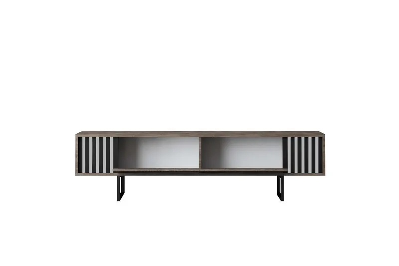 TV-bord Krom Linje Valnøtt / Svart - Valnøtt / Svart - Møbler - Mediamøbel & tv møbel - TV-benk & mediabenk