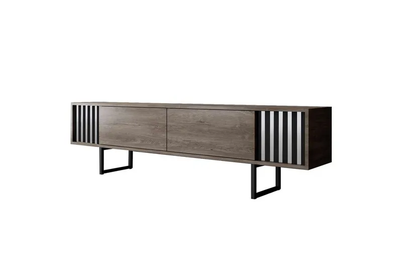 TV-bord Krom Linje Valnøtt / Svart, Valnøtt / Svart