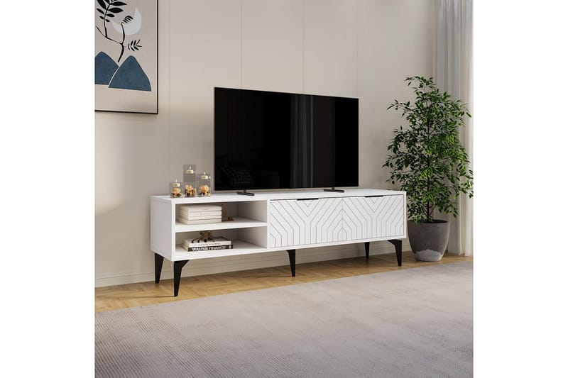 TV-bord Lyven Hvit - Hvit - Møbler - Mediamøbel & tv møbel - TV-benk & mediabenk