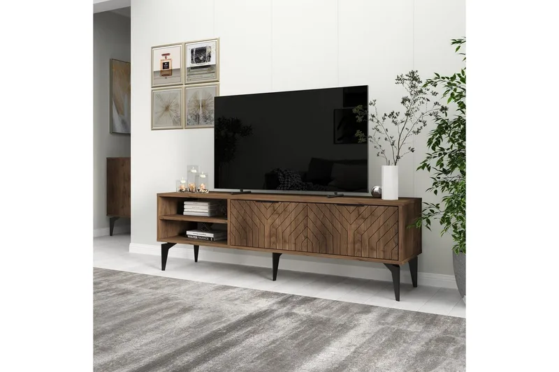 TV-bord Lyven Valnøtt - Valnøtt - Møbler - Mediamøbel & tv møbel - TV-benk & mediabenk