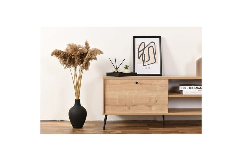 TV-bord Mjudi Heba Eik - Lysfarget tre - Møbler - Mediamøbel & tv møbel - TV-benk & mediabenk