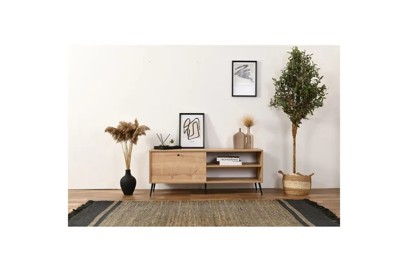 TV-bord Mjudi Heba Eik - Lysfarget tre - Møbler - Mediamøbel & tv møbel - TV-benk & mediabenk