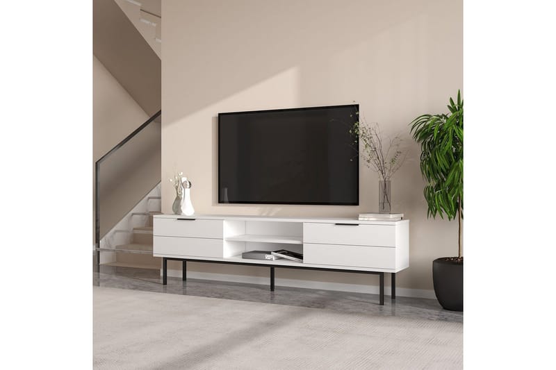 TV-bord Ranjit Hvit - Hvit - Møbler - Mediamøbel & tv møbel - TV-benk & mediabenk