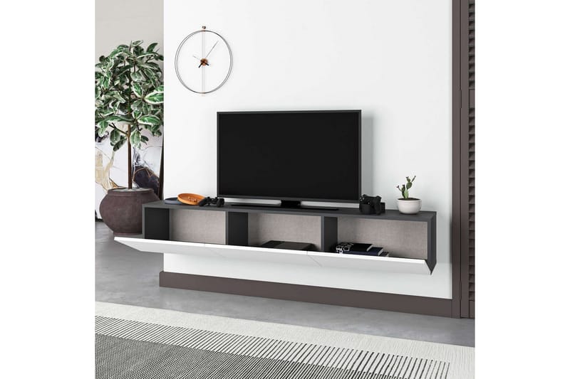 TV-bord Rasab 180 Antrasitt / Hvit - Antrasitt / Hvit - Møbler - Mediamøbel & tv møbel - TV-benk & mediabenk
