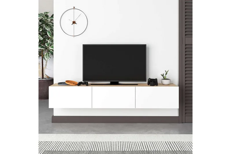 TV-bord Rasab 180 Sudamaleik / Hvit - Sudamaleik / Hvit - Møbler - Mediamøbel & tv møbel - TV-benk & mediabenk