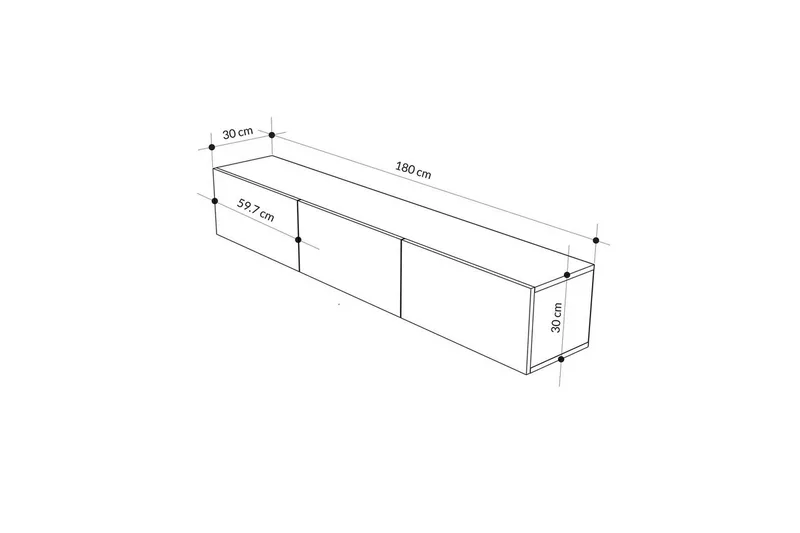 TV-bord Rasab 180 Sudamaleik / Hvit - Sudamaleik / Hvit - Møbler - Mediamøbel & tv møbel - TV-benk & mediabenk