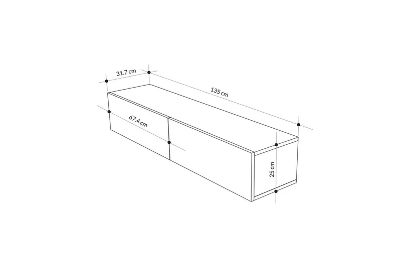 TV-bord Rasab Sudamaleik / Hvit - Sudamaleik / Hvit - Møbler - Mediamøbel & tv møbel - TV-benk & mediabenk