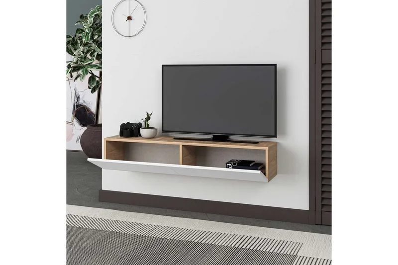 TV-bord Rasab Sudamaleik / Hvit - Sudamaleik / Hvit - Møbler - Mediamøbel & tv møbel - TV-benk & mediabenk