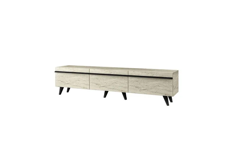 TV-bord Ravinarville Travertin / Svart, Beige