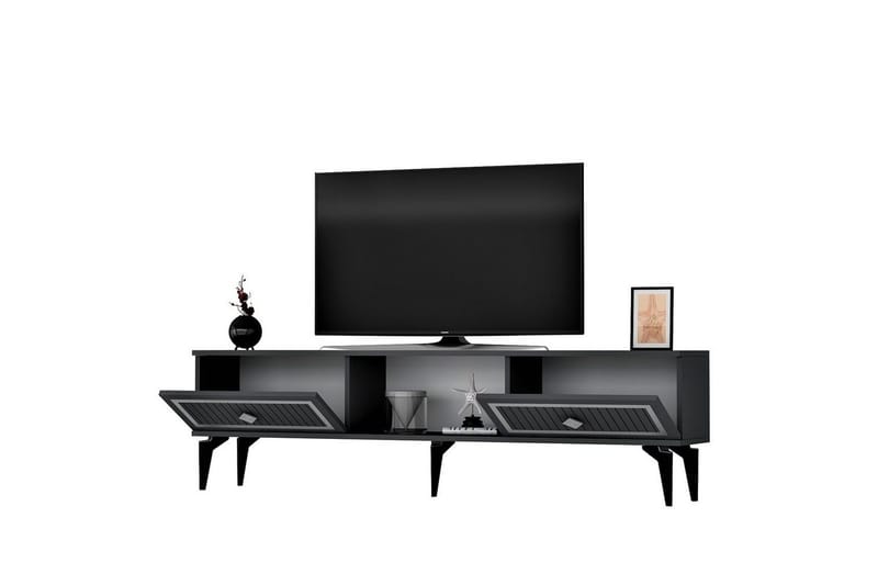 TV-bord Sivaji Antrasitt / Sølv - Antrasitt / Sølv - Møbler - Mediamøbel & tv møbel - TV-benk & mediabenk