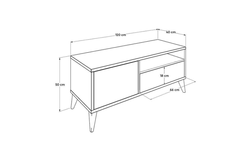 TV-bord Sosan Lys valnøtt - Lys valnøtt - Møbler - Mediamøbel & tv møbel - TV-benk & mediabenk