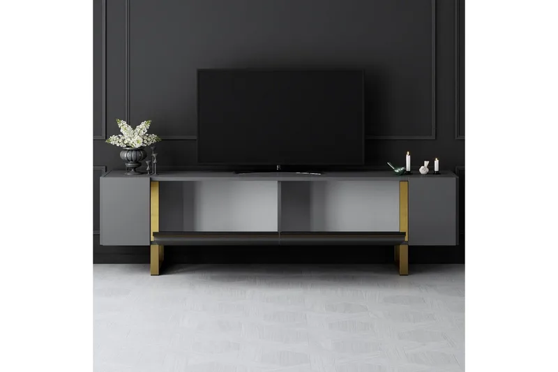 TV-bord Sozi Antrasitt / Gull - Antrasitt / Gull - Møbler - Mediamøbel & tv møbel - TV-benk & mediabenk