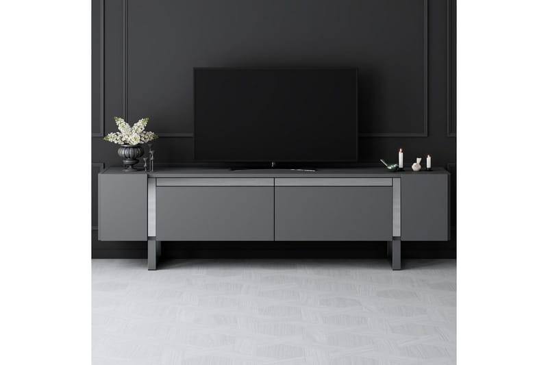 TV-bord Sozi Antrasitt / Sølv - Antrasitt / Sølv - Møbler - Mediamøbel & tv møbel - TV-benk & mediabenk