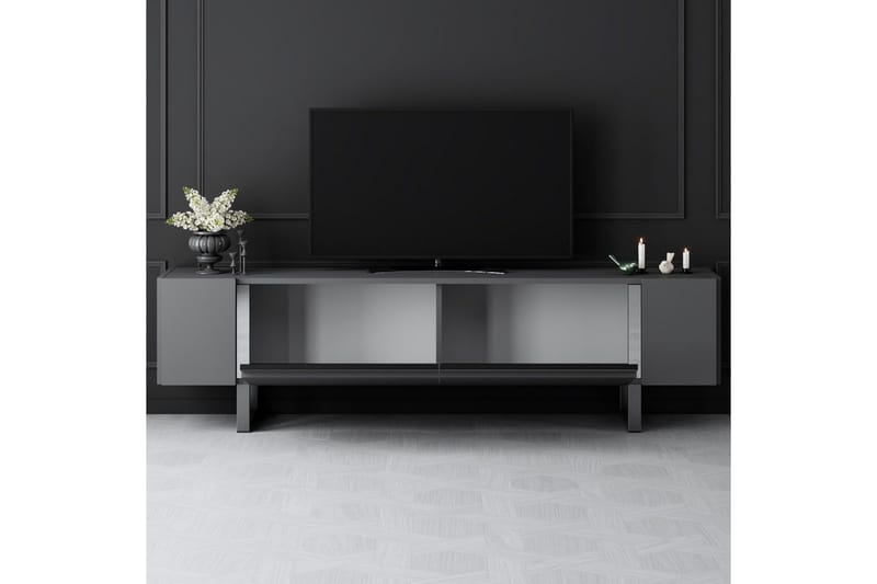 TV-bord Sozi Antrasitt / Sølv - Antrasitt / Sølv - Møbler - Mediamøbel & tv møbel - TV-benk & mediabenk
