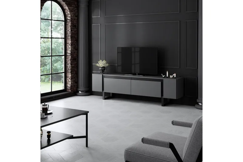 TV-bord Sozi Antrasitt / Svart - Antrasitt / Svart - Møbler - Mediamøbel & tv møbel - TV-benk & mediabenk