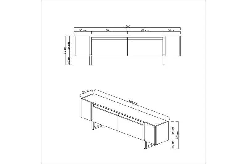 TV-bord Sozi Hvit / Sølv - Hvit / Sølv - Møbler - Mediamøbel & tv møbel - TV-benk & mediabenk