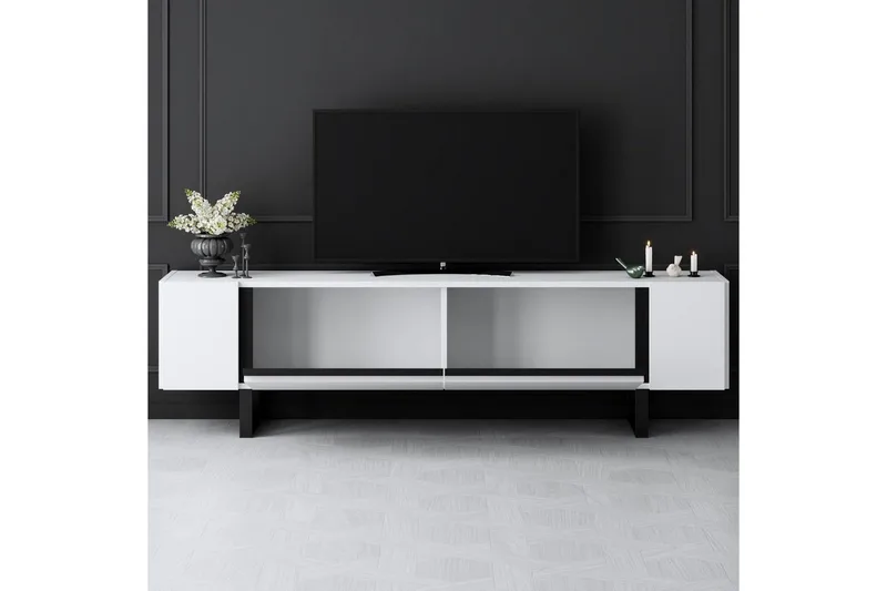 TV-bord Sozi Hvit / Svart - Hvit / Svart - Møbler - Mediamøbel & tv møbel - TV-benk & mediabenk