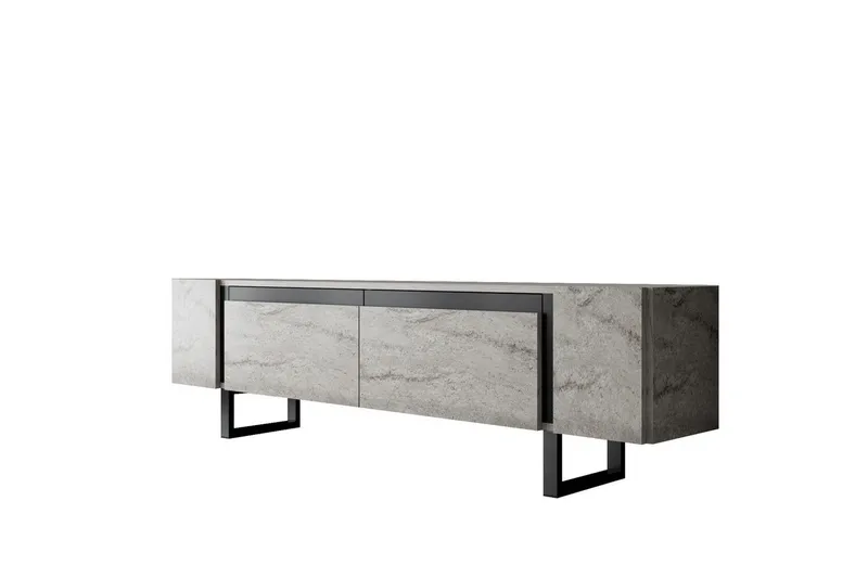 TV-bord Sozi Travertin / Svart - Travertin / Svart - Møbler - Mediamøbel & tv møbel - TV-benk & mediabenk