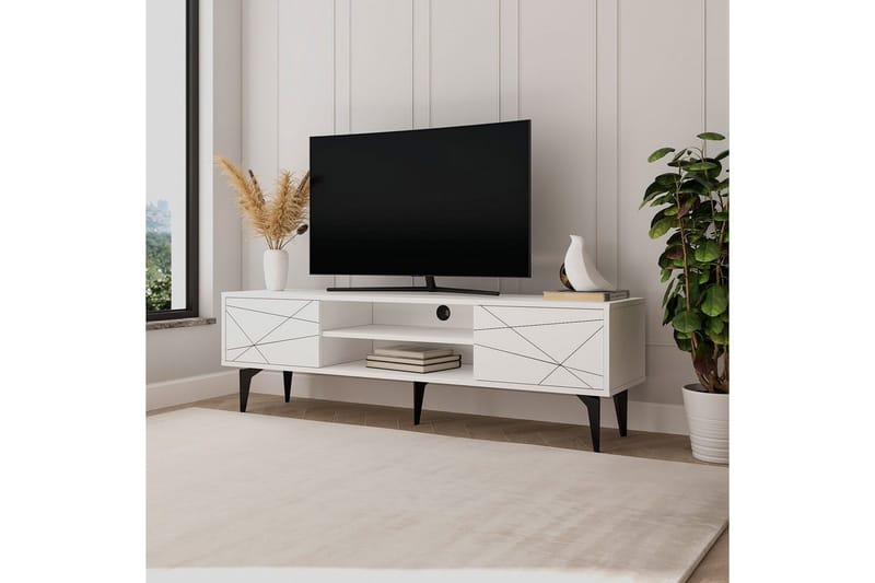 TV-bord Sudama Hvit - Hvit - Møbler - Mediamøbel & tv møbel - TV-benk & mediabenk
