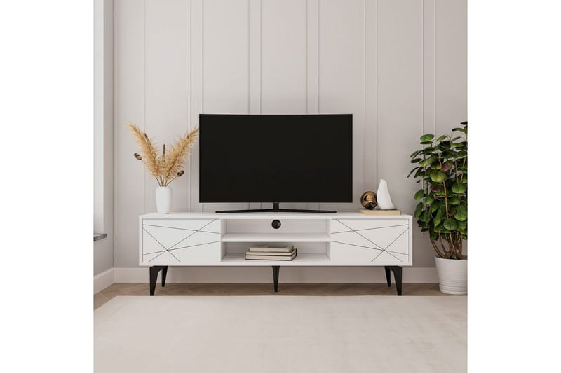 TV-bord Sudama Hvit - Hvit - Møbler - Mediamøbel & tv møbel - TV-benk & mediabenk