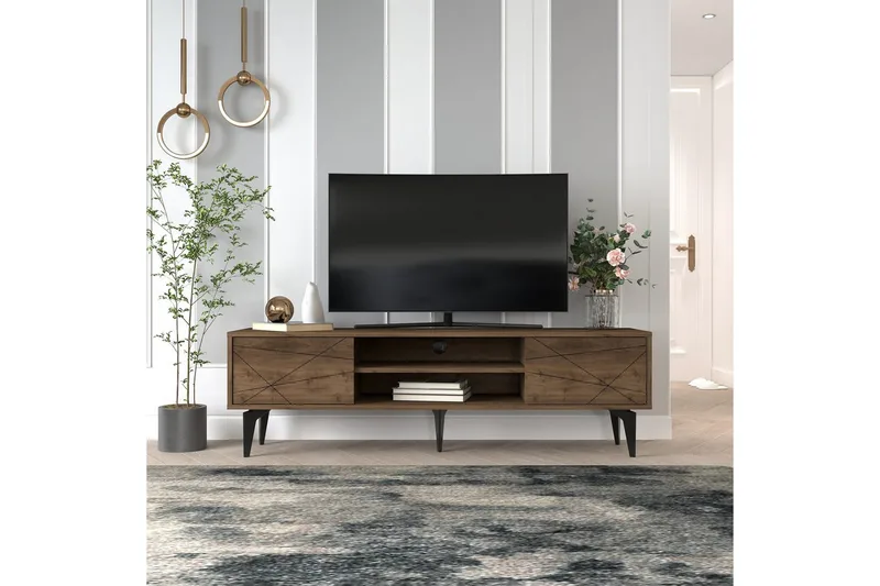 TV-bord Sudama Valnøtt - Valnøtt - Møbler - Mediamøbel & tv møbel - TV-benk & mediabenk