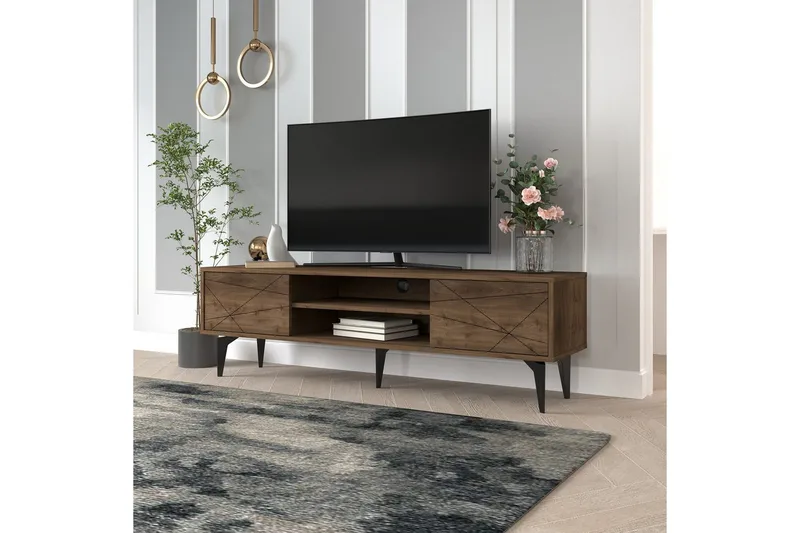 TV-bord Sudama Valnøtt - Valnøtt - Møbler - Mediamøbel & tv møbel - TV-benk & mediabenk