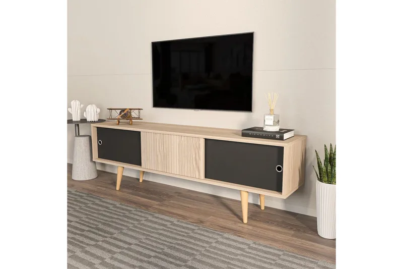 TV-bord Ticoman Eik / Svart - Eik / Svart - Møbler - Mediamøbel & tv møbel - TV-benk & mediabenk