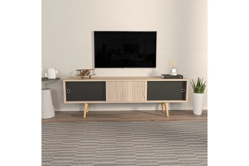 TV-bord Ticoman Eik / Svart - Eik / Svart - Møbler - Mediamøbel & tv møbel - TV-benk & mediabenk