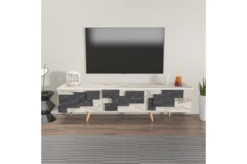 TV-bord Ticomannd Hvit / Marmor - Hvit / Marmor - Møbler - Mediamøbel & tv møbel - TV-benk & mediabenk