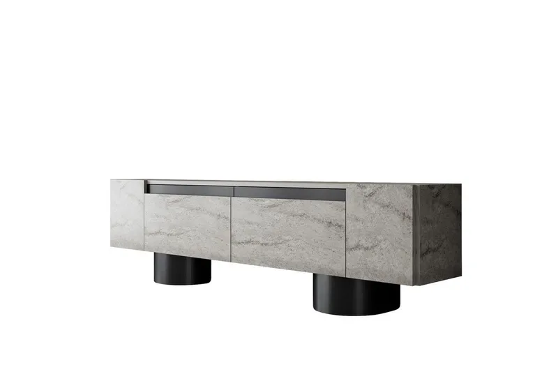 TV-bord Travertin / Svart - Travertin / Svart - Møbler - Mediamøbel & tv møbel - TV-benk & mediabenk