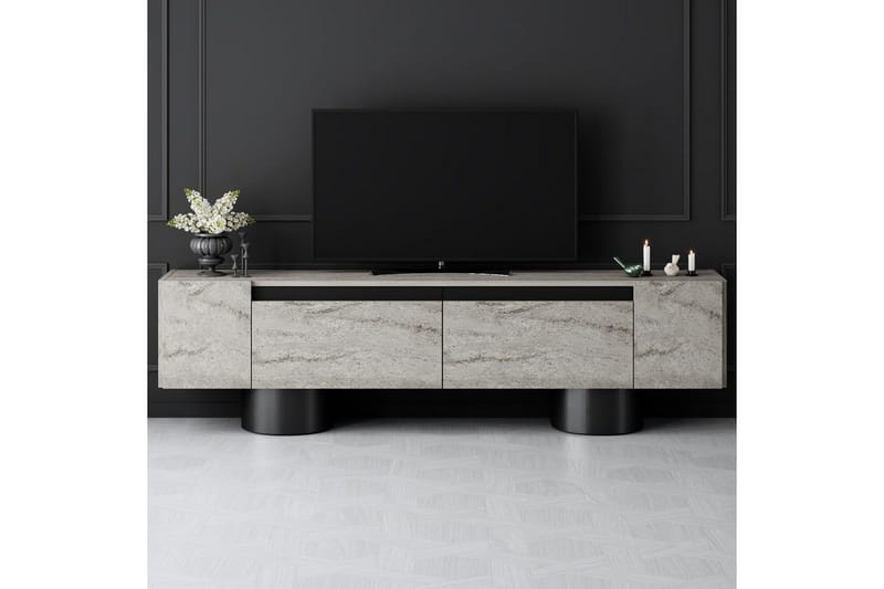 TV-bord Travertin / Svart - Travertin / Svart - Møbler - Mediamøbel & tv møbel - TV-benk & mediabenk