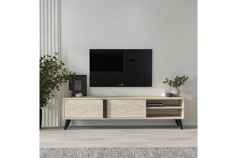 TV-bord Ythmere Travertin - Travertin - Møbler - Mediamøbel & tv møbel - TV-benk & mediabenk