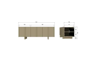 TV-enhet Basu - Mose, 152 cm - Møbler - Mediamøbel & tv møbel - TV-benk & mediabenk