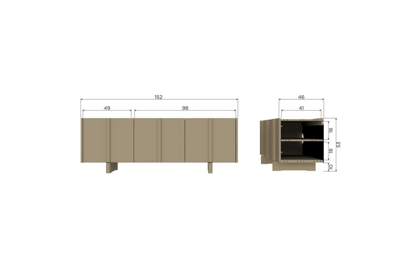TV-enhet Basu - Mose, 152 cm - Møbler - Mediamøbel & tv møbel - TV-skap