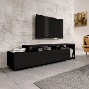 TV-enhet Bota 1 Skuff - Black Supermatt - Møbler - Mediamøbel & tv møbel - TV-benk & mediabenk