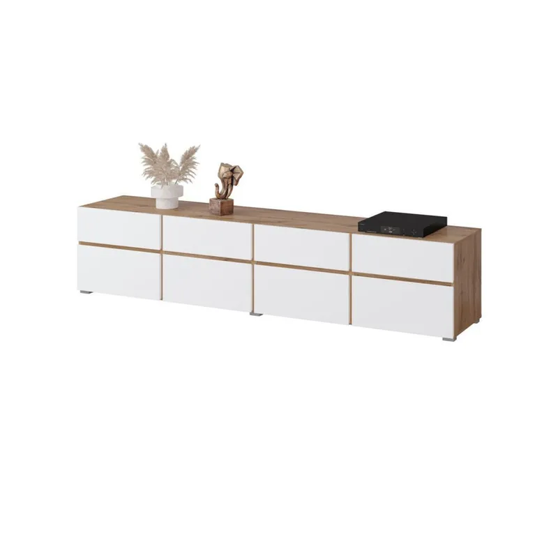 TV-enhet Cross 4 dører med 4 skuffer - Hvit - Møbler - Mediamøbel & tv møbel - TV-benk & mediabenk