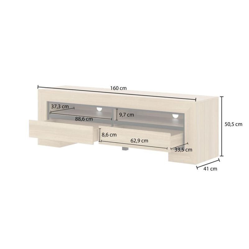 TV-enhet Cuba II med 2 skuffer - Møbler - Mediamøbel & tv møbel - TV-benk & mediabenk