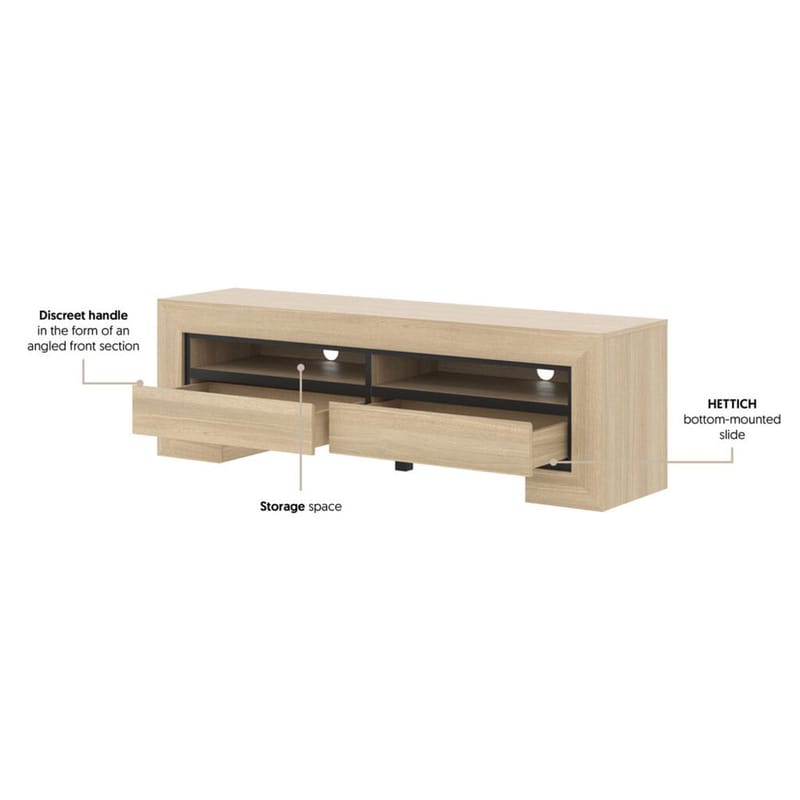 TV-enhet Cuba II med 2 skuffer - Møbler - Mediamøbel & tv møbel - TV-benk & mediabenk