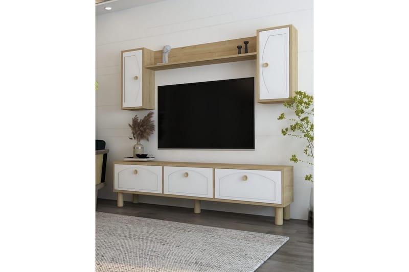 TV-enhet Enkel Sudamaleik / Hvit - Sudamaleik / Hvit - Møbler - Mediamøbel & tv møbel - TV-skap