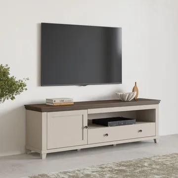 TV-enhet Evora 1 dør 1 skuff - Lys Beige - Møbler - Mediamøbel & tv møbel - TV-benk & mediabenk