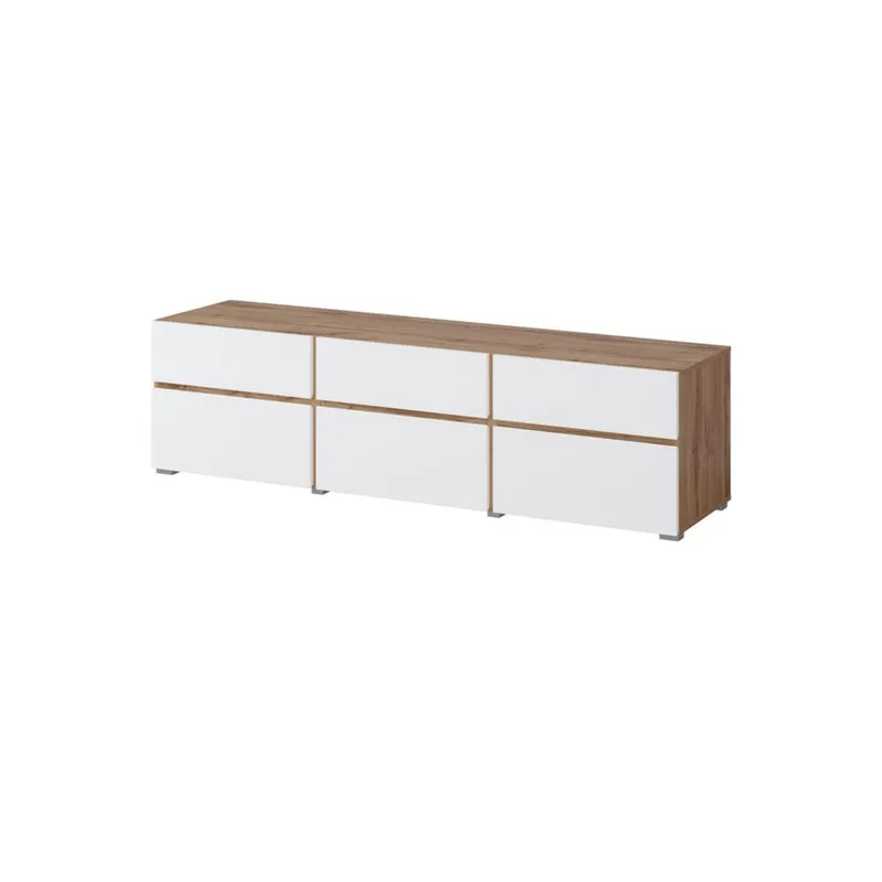 TV-enhet Kors 3 klaffer med 3 skuffer, Hvit