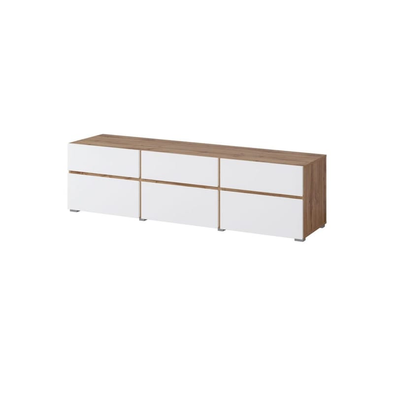 TV-enhet Kors 3 klaffer med 3 skuffer - Hvit - Møbler - Mediamøbel & tv møbel - TV-benk & mediabenk