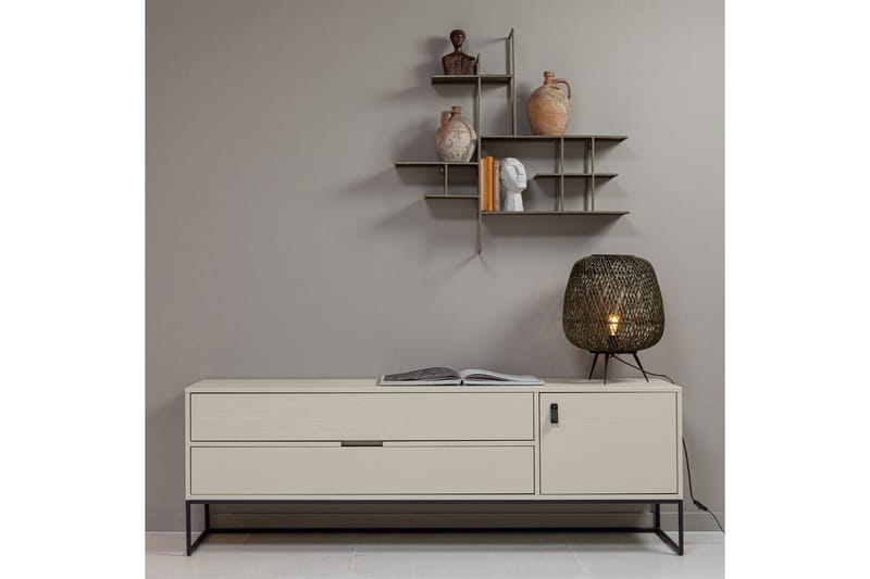 TV-enhet Silas - Støv, Børstet furu, 180 cm - Møbler - Mediamøbel & tv møbel - TV-benk & mediabenk