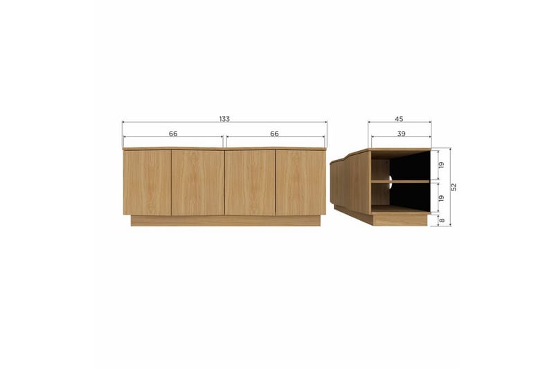 TV-enhet Zuma - 133 cm - Møbler - Mediamøbel & tv møbel - TV-skap
